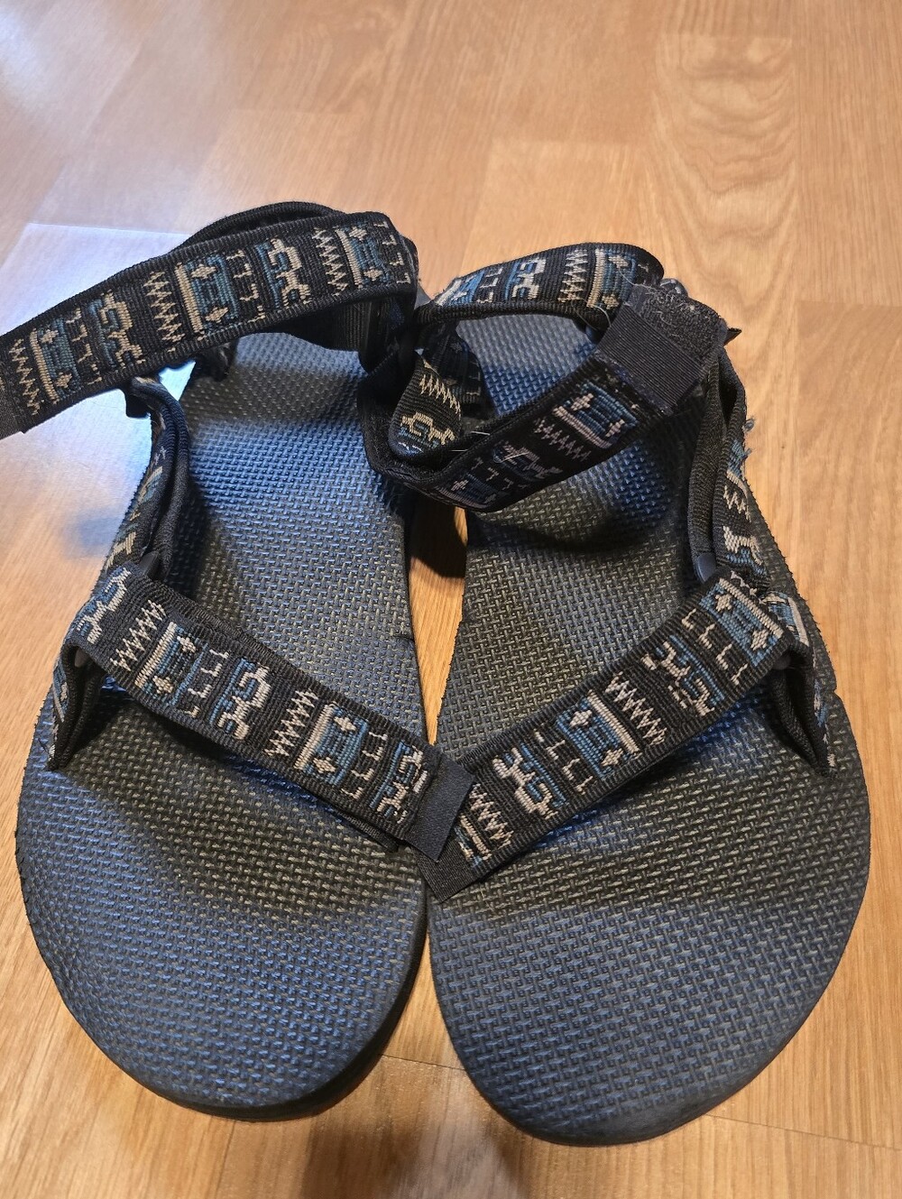 Teva Men's Original Sport Sandals Hook & Loop Geometric Black/Blue US 12